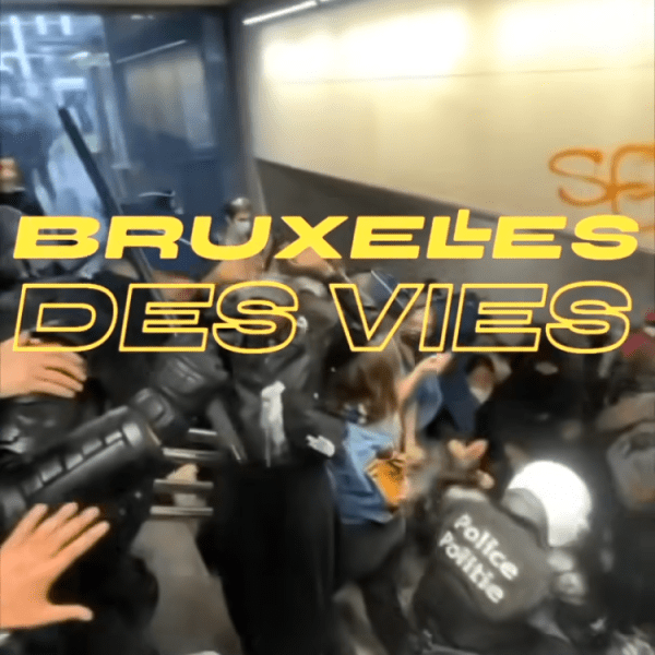 BRUXELLES DES VIES : MANIFESTATION POUR LA PALESTINE EN FACE DE L’AMBASSADE DES ÉTATS-UNIS&nbsp;RÉPRIMÉE